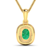 Bids.com 1.50 Carat Genuine Zambian Emerald and White Diamond 14K Yellow Gold Pendant Pendants White Smoke