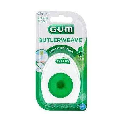 Gum GUM Butlerweave Mint Waxed Super Strong Floss 55m Dental Floss White Smoke