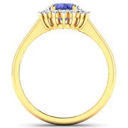 Bids.com 1.92 Carat Genuine Tanzanite and White Diamond 14K Yellow Gold Ring Rings White Smoke size 6.00,size 7.00,size 8.00
