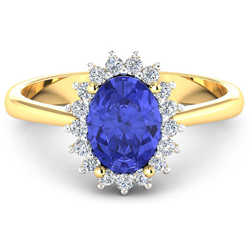 Bids.com 1.92 Carat Genuine Tanzanite and White Diamond 14K Yellow Gold Ring Rings White Smoke size 6.00,size 7.00,size 8.00