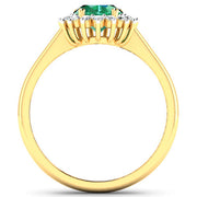 Bids.com 1.87 Carat Genuine Zambian Emerald and White Diamond 14K Yellow Gold Ring Rings White Smoke size 6.00,size 7.00,size 8.00,size 9.00