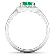 Bids.com 1.87 Carat Genuine Zambian Emerald and White Diamond 14K White Gold Ring Rings White Smoke size 6.00,size 7.00,size 8.00,size 9.00