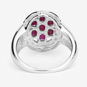 Bids.com 1.54 Carat Genuine Ruby .925 Sterling Silver Ring Rings White Smoke size 6.00,size 7.00,size 8.00,size 9.00,size 10.00,size 5.00,size 5.50