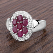 Bids.com 1.54 Carat Genuine Ruby .925 Sterling Silver Ring Rings Dim Gray size 6.00,size 7.00,size 8.00,size 9.00,size 10.00,size 5.00,size 5.50