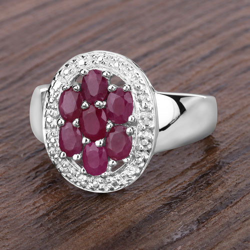 Bids.com 1.54 Carat Genuine Ruby .925 Sterling Silver Ring Rings Dim Gray size 6.00,size 7.00,size 8.00,size 9.00,size 10.00,size 5.00,size 5.50