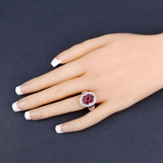 Bids.com 1.54 Carat Genuine Ruby .925 Sterling Silver Ring Rings Peach Puff size 6.00,size 7.00,size 8.00,size 9.00,size 10.00,size 5.00,size 5.50
