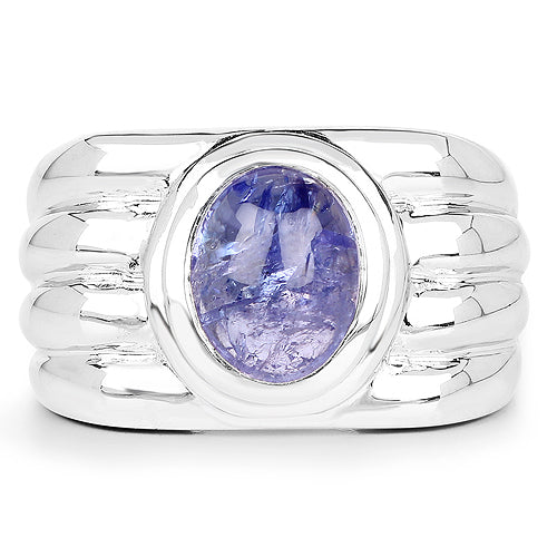 Bids.com 3.55 Carat Genuine Tanzanite .925 Sterling Silver Ring Rings Lavender size 7.00,size 6.00,size 8.00,size 9.00