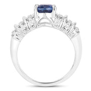 Bids.com 1.40 Carat Genuine Kyanite .925 Sterling Silver Ring Rings White Smoke size 5.00,size 7.00,size 9.00,size 10.00,size 6.00,size 8.00