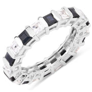Bids.com 3.60 Carat Genuine Blue Sapphire and White Topaz .925 Sterling Silver Ring Rings White Smoke size 5.00,size 6.00,size 7.00,size 8.00,size 9.00