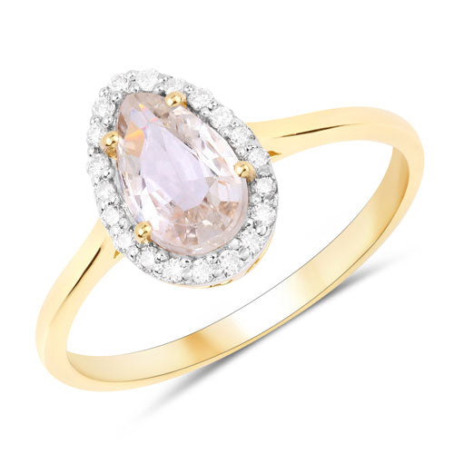 Bids.com 1.27 Carat Genuine White Sapphire and White Diamond 14K Yellow Gold Ring Rings White Smoke size 6.00,size 7.00,size 8.00