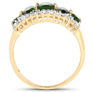 Bids.com 18K Yellow Gold Plated 2.70 Carat Genuine Chrome Diopside and White Topaz .925 Sterling Silver Ring Rings White Smoke size 5.00,size 10.00,size 6.00,size 7.00,size 8.00,size 9.00,size 11.00