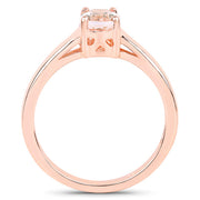Bids.com 0.70 Carat Genuine Morganite .925 Sterling Silver Ring Rings White Smoke size 5.00,size 6.00,size 7.00,size 8.00,size 9.00,size 6.50