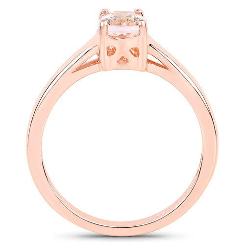 Bids.com 0.70 Carat Genuine Morganite .925 Sterling Silver Ring Rings White Smoke size 5.00,size 6.00,size 7.00,size 8.00,size 9.00,size 6.50