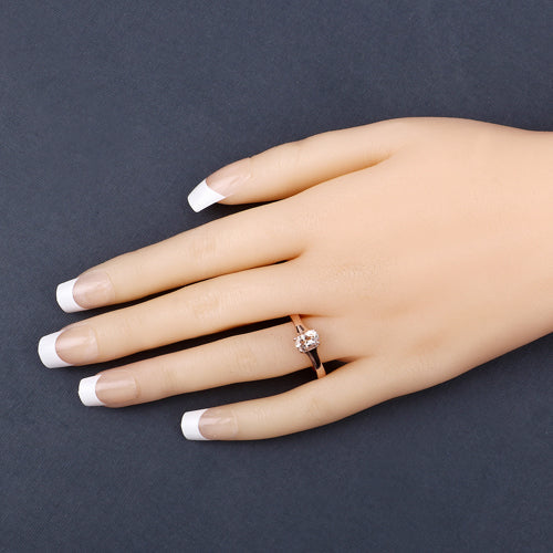 Bids.com 0.70 Carat Genuine Morganite .925 Sterling Silver Ring Rings Dark Slate Gray size 5.00,size 6.00,size 7.00,size 8.00,size 9.00,size 6.50