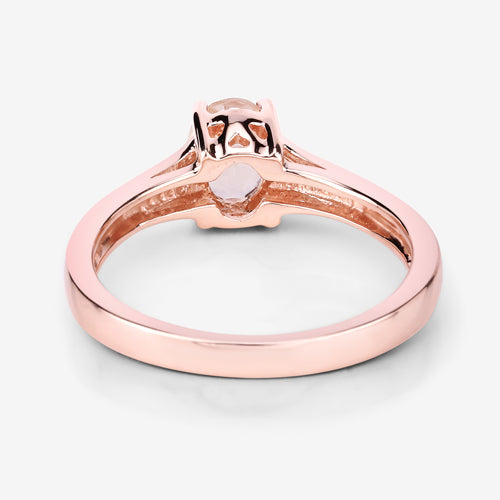 Bids.com 0.70 Carat Genuine Morganite .925 Sterling Silver Ring Rings White Smoke size 5.00,size 6.00,size 7.00,size 8.00,size 9.00,size 6.50