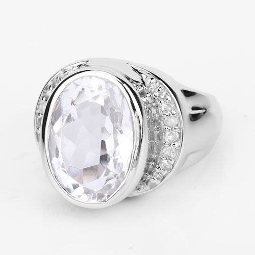 Bids.com 5.38 Carat Genuine Crystal Quartz and White Diamond .925 Sterling Silver Ring Rings Lavender size 5.00,size 6.00,size 7.00,size 8.00,size 9.00