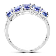 Bids.com 2.65 Carat Genuine Tanzanite .925 Sterling Silver Ring Rings White Smoke size 7.00,size 9.00,size 5.00,size 6.00,size 8.00,size 10.00