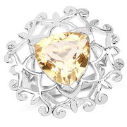 Bids.com 5.71 Carat Genuine Citrine .925 Sterling Silver Ring Rings White Smoke size 7.00,size 6.00,size 8.00,size 9.00