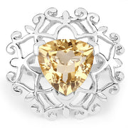 Bids.com 5.71 Carat Genuine Citrine .925 Sterling Silver Ring Rings White Smoke size 7.00,size 6.00,size 8.00,size 9.00