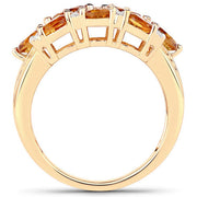 Bids.com 14K Yellow Gold Plated 2.48 Carat Genuine Citrine & White Topaz .925 Sterling Silver Ring Rings White Smoke size 7.00,size 6.00,size 8.00,size 9.00,size 5.00,size 8.50