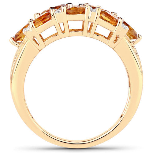Bids.com 14K Yellow Gold Plated 2.48 Carat Genuine Citrine & White Topaz .925 Sterling Silver Ring Rings White Smoke size 7.00,size 6.00,size 8.00,size 9.00,size 5.00,size 8.50