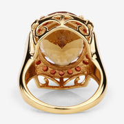 Bids.com 9.38 Carat Genuine Citrine and Orange Sapphire .925 Sterling Silver Ring Rings White Smoke size 5.00,size 6.00,size 7.00,size 8.00,size 9.00