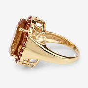 Bids.com 9.38 Carat Genuine Citrine and Orange Sapphire .925 Sterling Silver Ring Rings White Smoke size 5.00,size 6.00,size 7.00,size 8.00,size 9.00