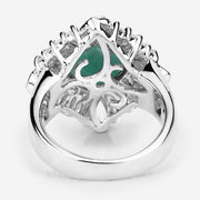 Bids.com "2.57 Carat Genuine Emerald, White Topaz and White Diamond .925 Sterling Silver Ring Rings Lavender size 6.00,size 7.00,size 8.00,size 5.00,size 9.00