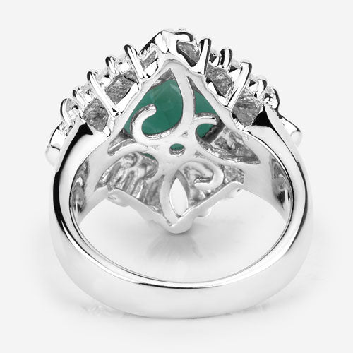 Bids.com "2.57 Carat Genuine Emerald, White Topaz and White Diamond .925 Sterling Silver Ring Rings Lavender size 6.00,size 7.00,size 8.00,size 5.00,size 9.00