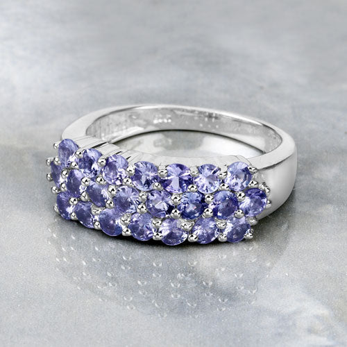 Bids.com 1.54 Carat Genuine Tanzanite .925 Sterling Silver Ring Rings Gray size 6.00,size 7.00,size 8.00,size 9.00,size 5.00