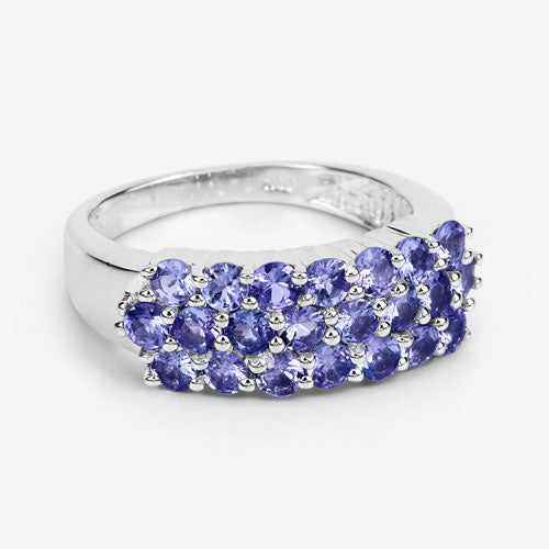 Bids.com 1.54 Carat Genuine Tanzanite .925 Sterling Silver Ring Rings Light Gray size 6.00,size 7.00,size 8.00,size 9.00,size 5.00