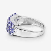 Bids.com 1.54 Carat Genuine Tanzanite .925 Sterling Silver Ring Rings White Smoke size 6.00,size 7.00,size 8.00,size 9.00,size 5.00