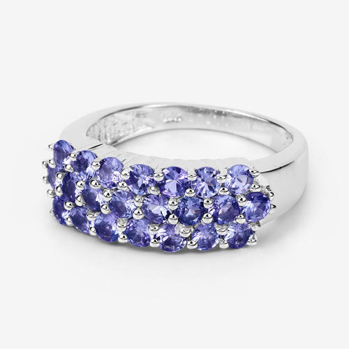Bids.com 1.54 Carat Genuine Tanzanite .925 Sterling Silver Ring Rings Light Gray size 6.00,size 7.00,size 8.00,size 9.00,size 5.00