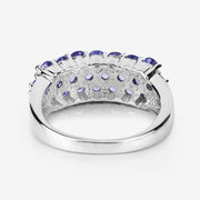 Bids.com 1.54 Carat Genuine Tanzanite .925 Sterling Silver Ring Rings White Smoke size 6.00,size 7.00,size 8.00,size 9.00,size 5.00