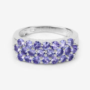 Bids.com 1.54 Carat Genuine Tanzanite .925 Sterling Silver Ring Rings Light Gray size 6.00,size 7.00,size 8.00,size 9.00,size 5.00