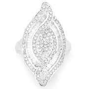 Bids.com 1.22 Carat Genuine White Diamond .925 Sterling Silver Ring Rings White Smoke size 6.00,size 7.00,size 8.00,size 9.00,size 5.00