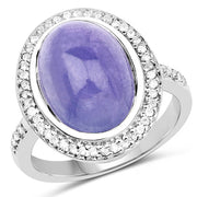 Bids.com 8.26 Carat Genuine Tanzanite & White Topaz .925 Sterling Silver Ring Rings White Smoke size 6.00,size 8.00,size 7.00,size 9.00,size 5.00