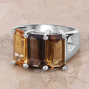 Bids.com 8.17 Carat Genuine Multi Stones .925 Sterling Silver Ring Rings Gray size 7.00,size 5.00,size 6.00,size 8.00,size 9.00