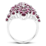 Bids.com 7.52 Carat Genuine Rhodolite .925 Sterling Silver Ring Rings White Smoke size 7.00,size 9.00,size 6.00,size 8.00,size 10.00,size 5.00
