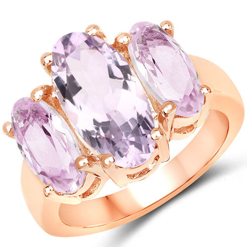 Bids.com 5.44 Carat Genuine Pink Amethyst .925 Sterling Silver Ring Rings White Smoke size 6.00,size 7.00,size 8.00,size 9.00