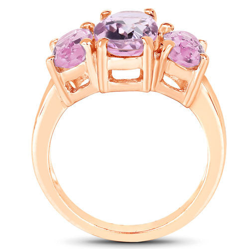 Bids.com 5.44 Carat Genuine Pink Amethyst .925 Sterling Silver Ring Rings White Smoke size 6.00,size 7.00,size 8.00,size 9.00