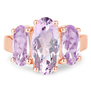 Bids.com 5.44 Carat Genuine Pink Amethyst .925 Sterling Silver Ring Rings White Smoke size 6.00,size 7.00,size 8.00,size 9.00