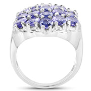 Bids.com 6.27 Carat Genuine Tanzanite .925 Sterling Silver Ring Rings White Smoke size 8.00,size 9.00,size 5.00,size 6.00,size 7.00,size 10.00,size 11.00