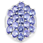 Bids.com 6.27 Carat Genuine Tanzanite .925 Sterling Silver Ring Rings White Smoke size 8.00,size 9.00,size 5.00,size 6.00,size 7.00,size 10.00,size 11.00
