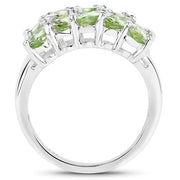 Bids.com 3.45 Carat Genuine Peridot .925 Sterling Silver Ring Rings White Smoke size 7.00,size 6.00,size 8.00,size 5.00,size 9.00