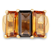 Bids.com 14K Yellow Gold Plated 8.14 Carat Genuine Smoky Quartz, Citrine and Champagne Quartz .925 Sterling Silver Ring Rings White Smoke size 6.00,size 7.00,size 9.00,size 8.00,size 5.00,size 10.00