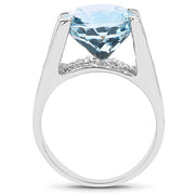 Bids.com 7.21 Carat Genuine Blue Topaz and White Cubic Zirconia .925 Sterling Silver Ring Rings White Smoke size 5.00,size 6.00,size 6.50,size 7.00,size 10.00,size 11.00,size 7.50,size 8.00,size 9.00