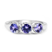 Bids.com 1.05 Carat Genuine Tanzanite .925 Sterling Silver Ring Rings White Smoke size 6.00,size 7.00,size 8.00,size 9.00,size 5.00