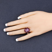Bids.com 5.65 Carat Genuine Amethyst and Rhodolite .925 Sterling Silver Ring Rings Peach Puff size 7.00,size 8.00,size 6.00,size 9.00,size 5.00,size 10.00