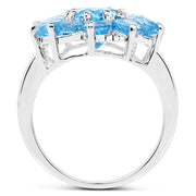 Bids.com 6.35 Carat Genuine Swiss Blue Topaz .925 Sterling Silver Ring Rings White Smoke size 6.00,size 7.00,size 8.00,size 9.00,size 5.00,size 10.00